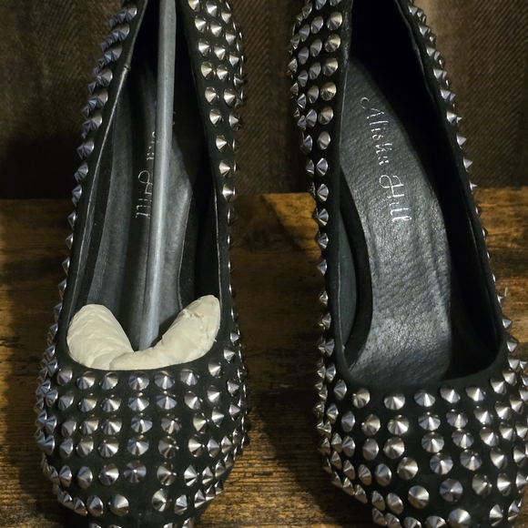 Alisha Hill Shoes - Alisha Hill Black Silver Studded Heels